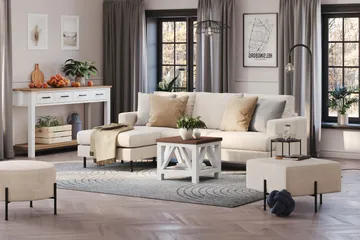 Menard Compact 3-sits Vänstervänd L-formad Divansoffa i Manchester - Beige - Products - Möbler - Soffa - Divansoffa & schäslongsoffa - 3 sits soffa med divan
