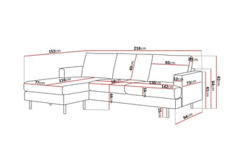 Menard Compact 3-sits Vänstervänd L-formad Divansoffa i Manchester - Grön - Products - Möbler - Soffa - Divansoffa & schäslongsoffa - 3 sits soffa med divan