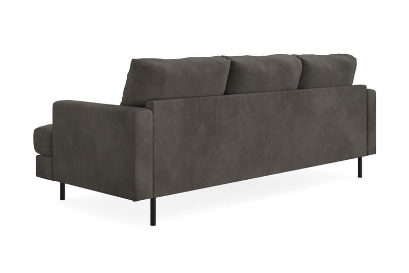 Menard Compact 3-sits Vänstervänd L-formad Divansoffa i Manchester - Mörkgrå - Products - Möbler - Soffa - Divansoffa & schäslongsoffa - 3 sits soffa med divan