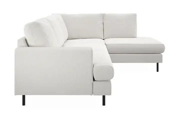 Menard Compact 4-sits Högervänd L-formad Schäslongsoffa i Bouclé - Vit - Products - Möbler - Soffa - Divansoffa & schäslongsoffa - 4 sits soffa med divan