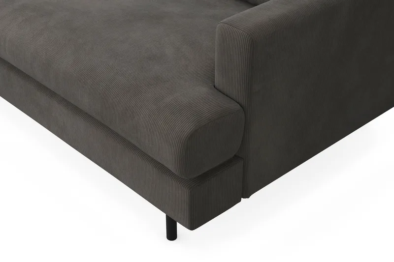 Menard Compact 4-sits Vänstervänd L-formad Schäslongsoffa i Manchester - Mörkgrå - Products - Möbler - Soffa - Divansoffa & schäslongsoffa - 4 sits soffa med divan