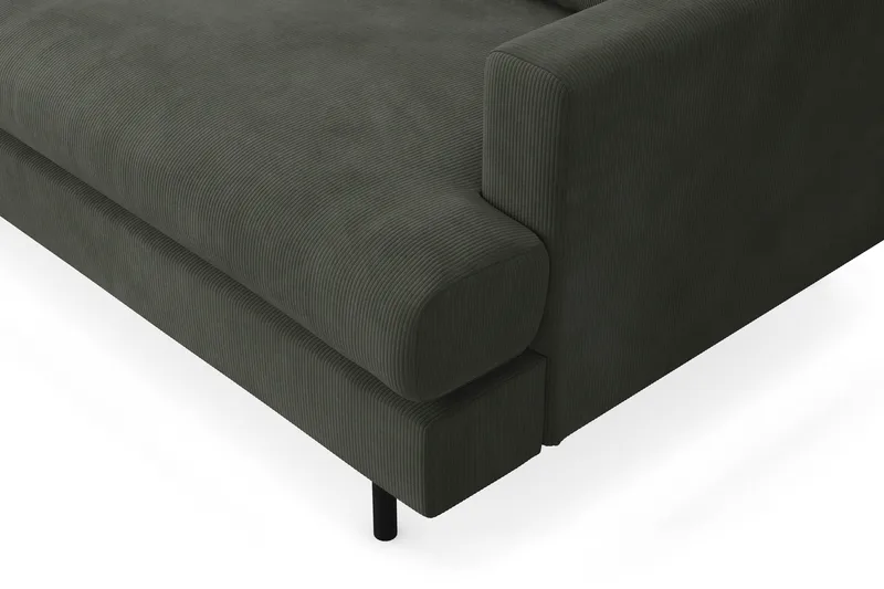 Menard Compact 4-sits Vänstervänd L-formad Schäslongsoffa i Manchester - Mörkgrön - Products - Möbler - Soffa - Divansoffa & schäslongsoffa - 4 sits soffa med divan