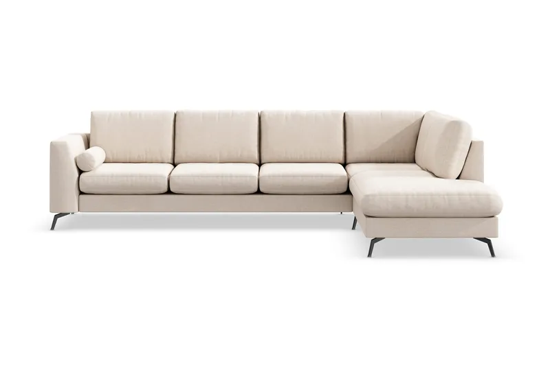 Ocean Lyx 4-sits Högervänd L-formad Schäslongsoffa i Tyg - Beige - Products - Möbler - Soffa - Divansoffa & schäslongsoffa - 4 sits soffa med divan