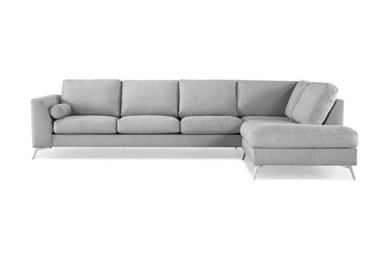 Ocean Lyx 4-sits Högervänd L-formad Schäslongsoffa i Tyg - Grå - Products - Möbler - Soffa - Divansoffa & schäslongsoffa - 4 sits soffa med divan