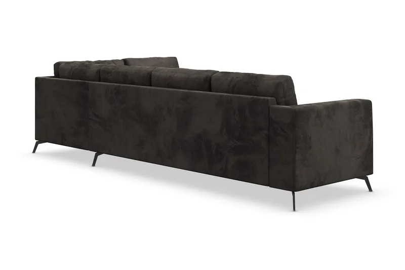 Ocean Lyx 5-sits Högervänd L-formad Schäslongsoffa i Sammet - Mörkgrå - Products - Möbler - Soffa - Divansoffa & schäslongsoffa - 4 sits soffa med divan