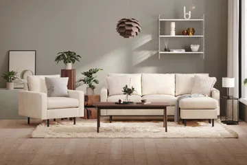 Peppe 3-sits Vändbar L-formad Divansoffa i Manchester - Beige - Products - Möbler - Soffa - Divansoffa & schäslongsoffa - 3 sits soffa med divan