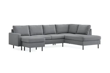 Peppe 4-sits Högervänd U-formad Soffa med Divan och Schäslong i Tyg - Ljusgrå - Products - Möbler - Soffa - Divansoffa & schäslongsoffa - 4 sits soffa med divan
