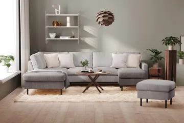 Peppe 4-sits Vänstervänd U-formad Soffa med Divan och Schäslong i Manchester - Mörkgrå - Products - Möbler - Soffa - Divansoffa & schäslongsoffa - 4 sits soffa med divan