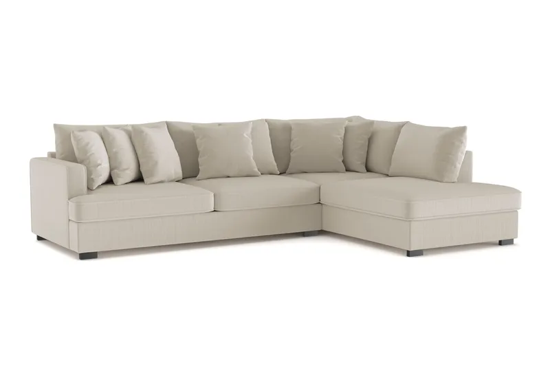 Rossita 4-sits Högervänd L-formad Djup Schäslongsoffa i Manchester - Greige - Products - Möbler - Soffa - Divansoffa & schäslongsoffa - 4 sits soffa med divan