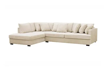 Rossita 4-sits Vänstervänd L-formad Djup Schäslongsoffa i Chenille - Beige - Products - Möbler - Soffa - Divansoffa & schäslongsoffa - 4 sits soffa med divan