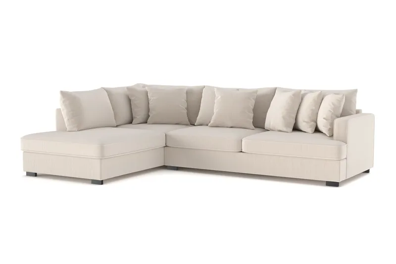 Rossita 4-sits Vänstervänd L-formad Djup Schäslongsoffa i Manchester - Beige - Products - Möbler - Soffa - Divansoffa & schäslongsoffa - 4 sits soffa med divan
