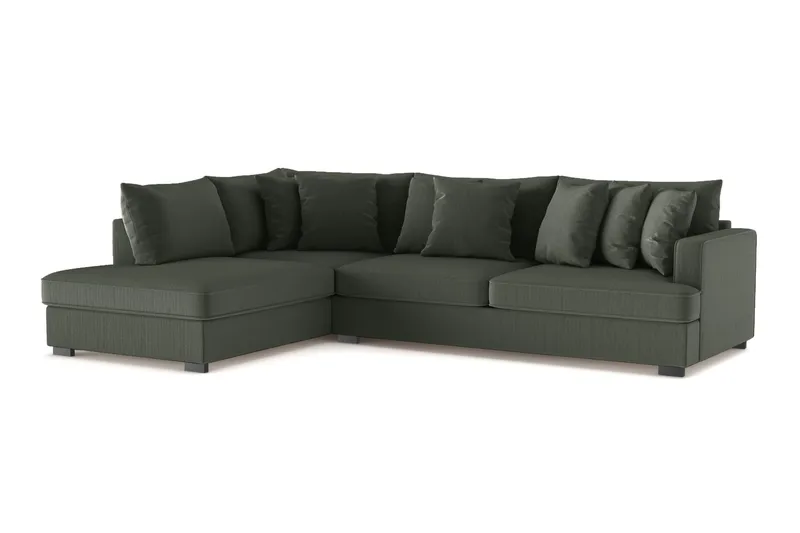 Rossita 4-sits Vänstervänd L-formad Djup Schäslongsoffa i Manchester - Mörkgrön - Products - Möbler - Soffa - Divansoffa & schäslongsoffa - 4 sits soffa med divan