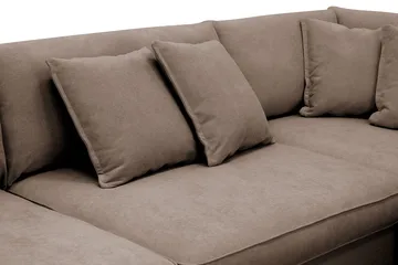 Rossita Lyx 4-sits Extra djup Soffa med Schäslong Höger - Brun Tyg - Products - Möbler - Soffa - Divansoffa & schäslongsoffa - 4 sits soffa med divan