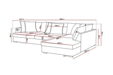 Rossita Lyx 4-sits Extra djup Soffa med Schäslong Höger - Mörkgrön Manchester - Products - Möbler - Soffa - Divansoffa & schäslongsoffa - 4 sits soffa med divan