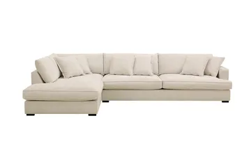 Rossita Lyx 4-sits Vänstervänd L-formad Extra Djup Schäslongsoffa i Chenille