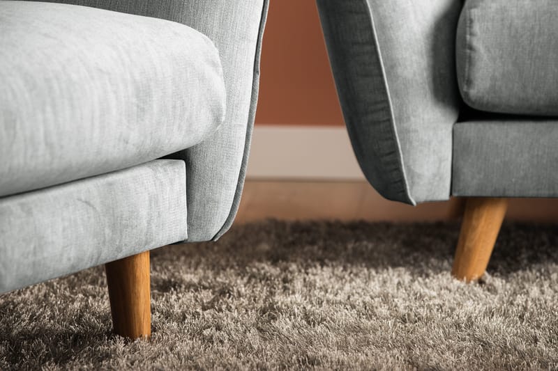 Trend Lyx 3-sits Högervänd L-formad Divansoffa i Tyg - Grå - Products - Möbler - Soffa - Divansoffa & schäslongsoffa - 4 sits soffa med divan