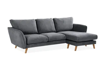Trend Lyx 3-sits Högervänd L-formad Divansoffa i Tyg - Mörkgrå - Products - Möbler - Soffa - Divansoffa & schäslongsoffa - 4 sits soffa med divan