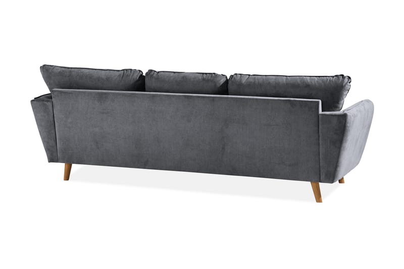 Trend Lyx 3-sits Högervänd L-formad Divansoffa i Tyg - Mörkgrå - Products - Möbler - Soffa - Divansoffa & schäslongsoffa - 4 sits soffa med divan