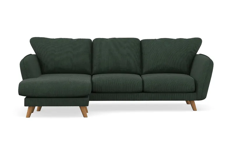 Trend Lyx 3-sits Vänstervänd L-formad Divansoffa i Manchester - Mörkgrön - Products - Möbler - Soffa - Divansoffa & schäslongsoffa - 4 sits soffa med divan