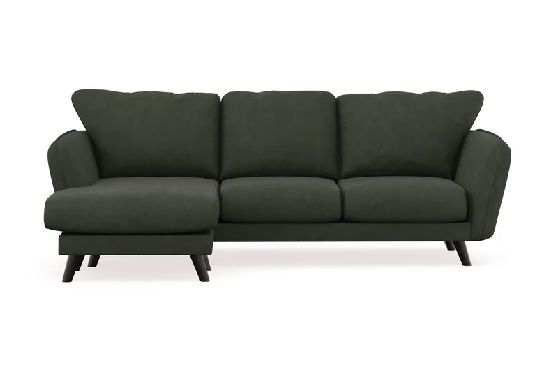 Trend Lyx 3-sits Vänstervänd L-formad Divansoffa i Manchester, Mörkgrön