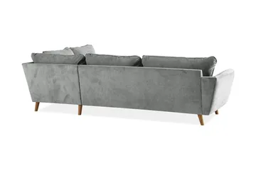 Trend Lyx 4-sits Högervänd L-formad Schäslongsoffa i Tyg - Grå - Products - Möbler - Soffa - Divansoffa & schäslongsoffa - 4 sits soffa med divan