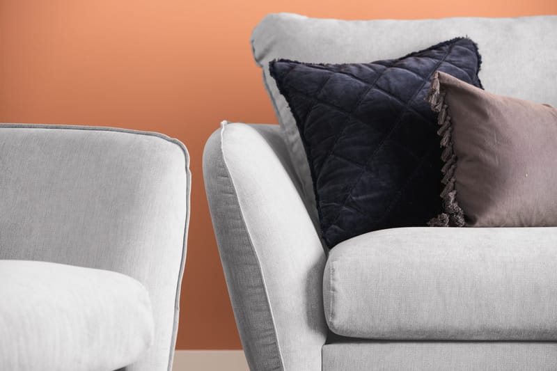 Trend Lyx Schäslongsoffa Vänster - Ljusgrå/Ek - Products - Möbler - Soffa - Divansoffa & schäslongsoffa - 4 sits soffa med divan