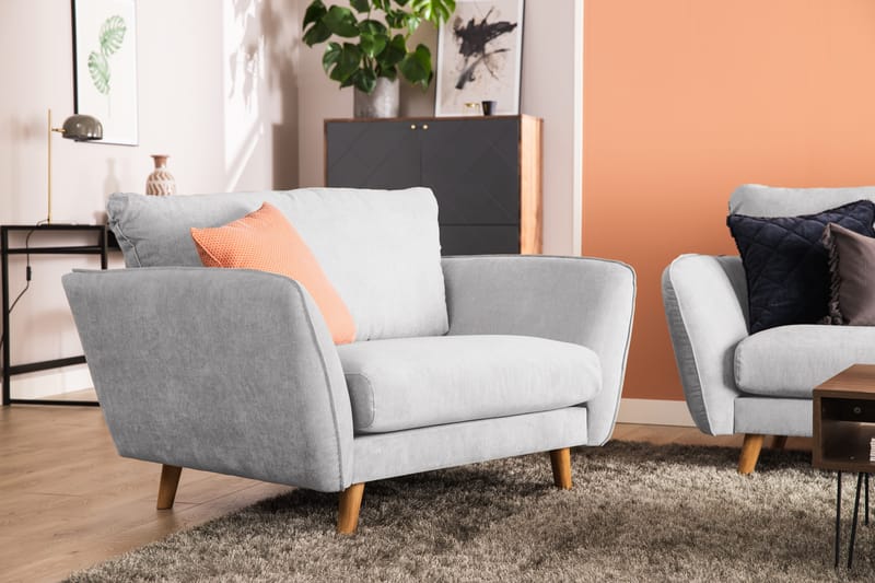 Trend Lyx Schäslongsoffa Vänster - Ljusgrå/Ek - Products - Möbler - Soffa - Divansoffa & schäslongsoffa - 4 sits soffa med divan