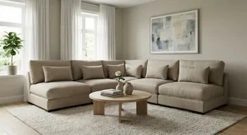 Dubai Hörnsoffa Extra Djup i Chenille - Brun - Products - Möbler - Soffa - Hörnsoffa