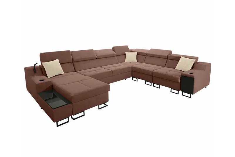 Galbally 5-sits Hörnsoffa Brown - Products - Möbler - Soffa - Sammetssoffa