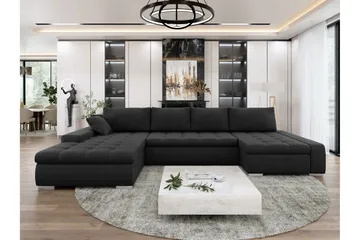 Gamal Soffa Dubbeldivan 4-sits - Svart - Products - Möbler - Soffa - U-soffa