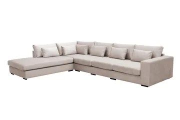 Grande 5-sits Soffa med Schäslong Vänster - Beige Sammet - Products - Möbler - Soffa - Sammetssoffa