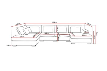 Grande 5-sits U-Soffa med Divan Höger - Mörkgrå Sammet - Products - Möbler - Soffa - Sammetssoffa