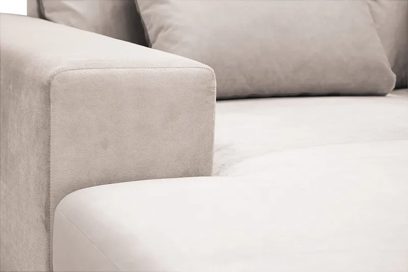 Grande 5-sits U-Soffa med Divan Vänster - Beige Sammet - Products - Möbler - Soffa - Sammetssoffa