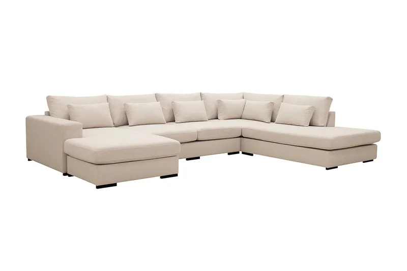 Grande 5-sits U-Soffa med Divan Vänster - Beige Tyg - Products - Möbler - Soffa - U-soffa