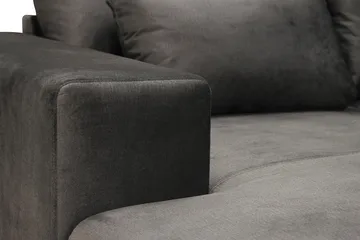 Grande 5-sits U-Soffa med Divan Vänster - Mörkgrå Sammet - Products - Möbler - Soffa - Sammetssoffa