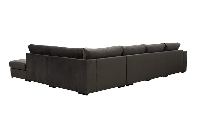 Grande 5-sits U-Soffa med Divan Vänster - Mörkgrå Sammet - Products - Möbler - Soffa - Sammetssoffa