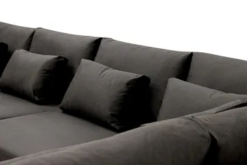 Grande 5-sits U-Soffa med Divan Vänster - Mörkgrå Sammet - Products - Möbler - Soffa - Sammetssoffa
