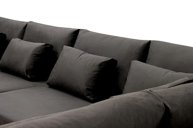 Grande 5-sits U-Soffa med Divan Vänster - Mörkgrå Sammet - Products - Möbler - Soffa - Sammetssoffa