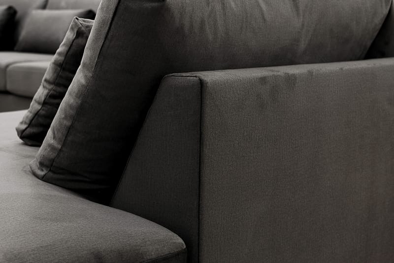 Grande 5-sits U-Soffa med Divan Vänster - Mörkgrå Sammet - Products - Möbler - Soffa - Sammetssoffa