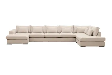 Grande 6-sits U-Soffa med Divan Vänster - Beige Tyg - Products - Möbler - Soffa - U-soffa