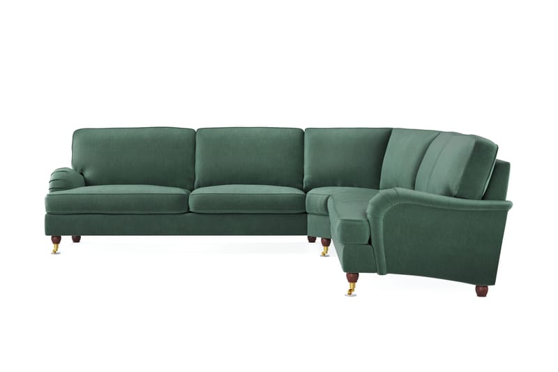 Howard Lyx 6-sits Vänstervänd L-formad Hörnsoffa i Sammet - Mörkgrön - Products - Möbler - Soffa - Hörnsoffa