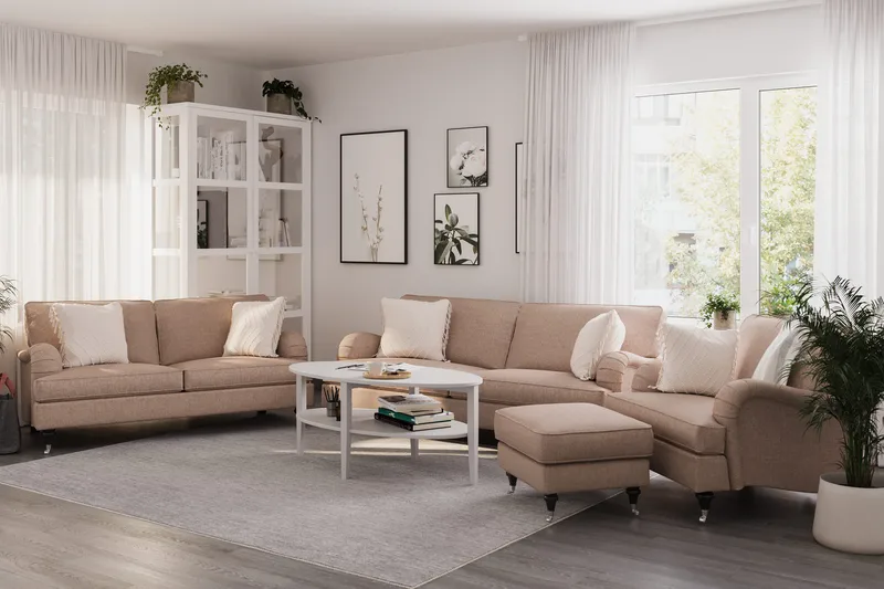 Howard Classic 3-sits Tygsoffa - Mörkbeige - Products - Möbler - Soffa - 3 sits soffa