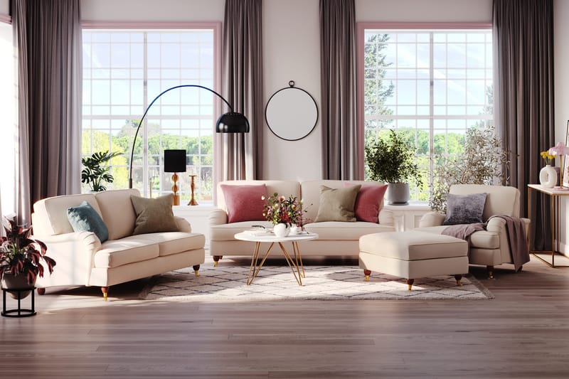 Howard Lyx 2-sits Manchestersoffa - Beige - Products - Möbler - Soffa - 2 sits soffa