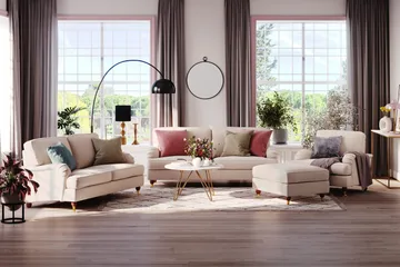 Howard Lyx 2-sits Tygsoffa - Beige - Products - Möbler - Soffa - 2 sits soffa