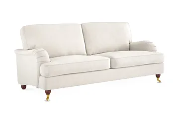 Howard Lyx 3-sits Sammetssoffa - Krämvit - Products - Möbler - Soffa - 3 sits soffa