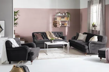 Howard Riviera 3-sits Sammetssoffa - Mörkgrå - Products - Möbler - Soffa - 3 sits soffa