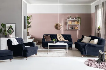 Howard Riviera 3-sits Svängd Sammetssoffa - Blå - Products - Möbler - Soffa - 3 sits soffa