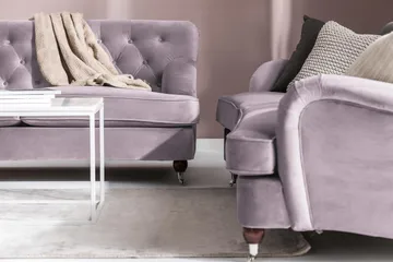 Howard Riviera 3-sits Svängd Sammetssoffa - Lila - Products - Möbler - Soffa - 3 sits soffa