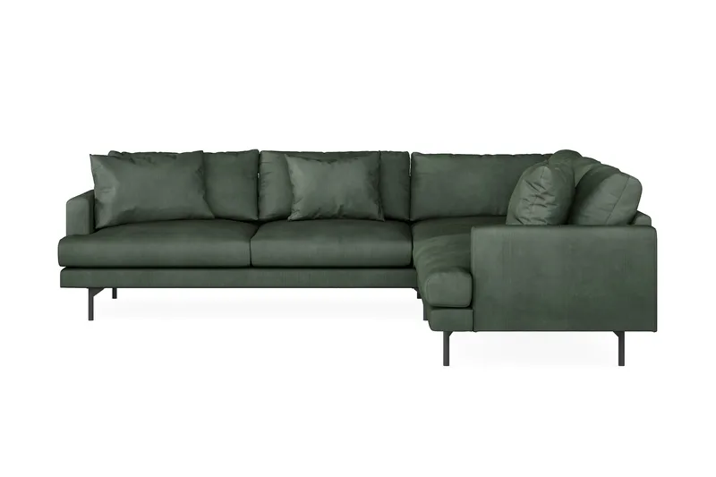 Menard 6-sits Högervänd L-formad Hörnsoffa i Manchester - Grön - Products - Möbler - Soffa - Hörnsoffa