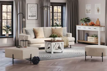 Menard Compact 3-sits Manchestersoffa - Beige - Products - Möbler - Soffa - 3 sits soffa